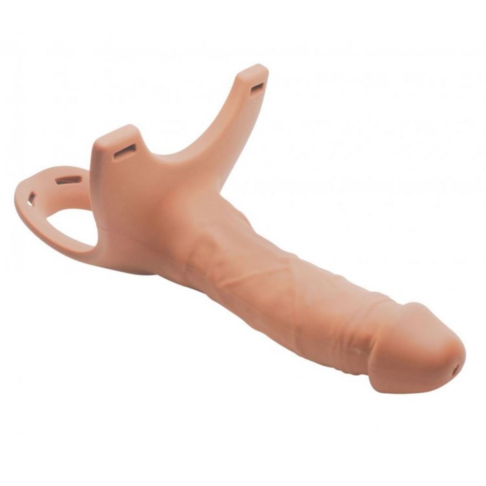 Silikonski šuplji strap on, bež slika 3