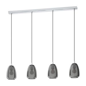 Eglo Alobrase Visilica sa 4 Svjetla, E27, Ø 1080 mm, Krom/Crno Prozirno
