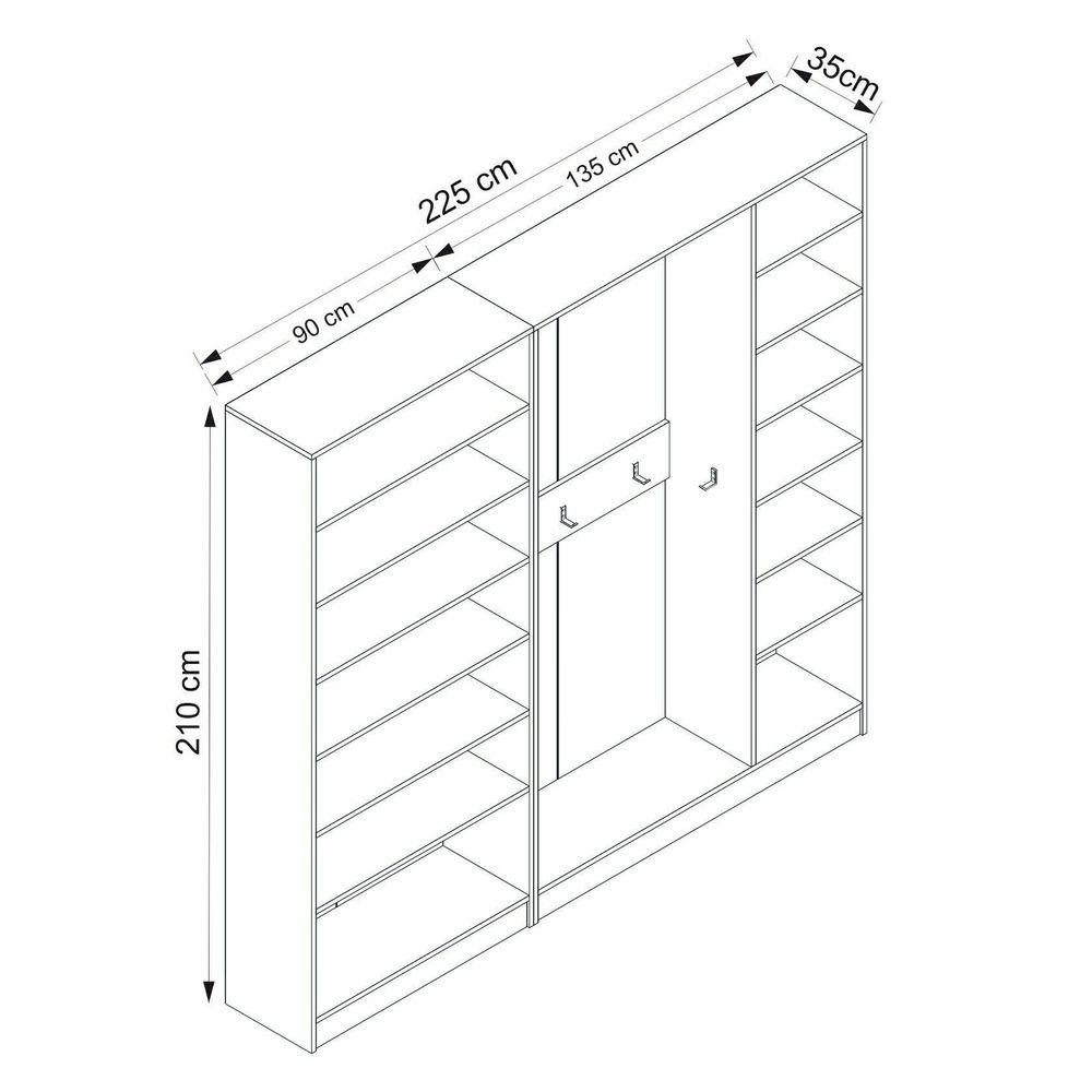 Hall stand Noah - 8460, bijela boja slika 8
