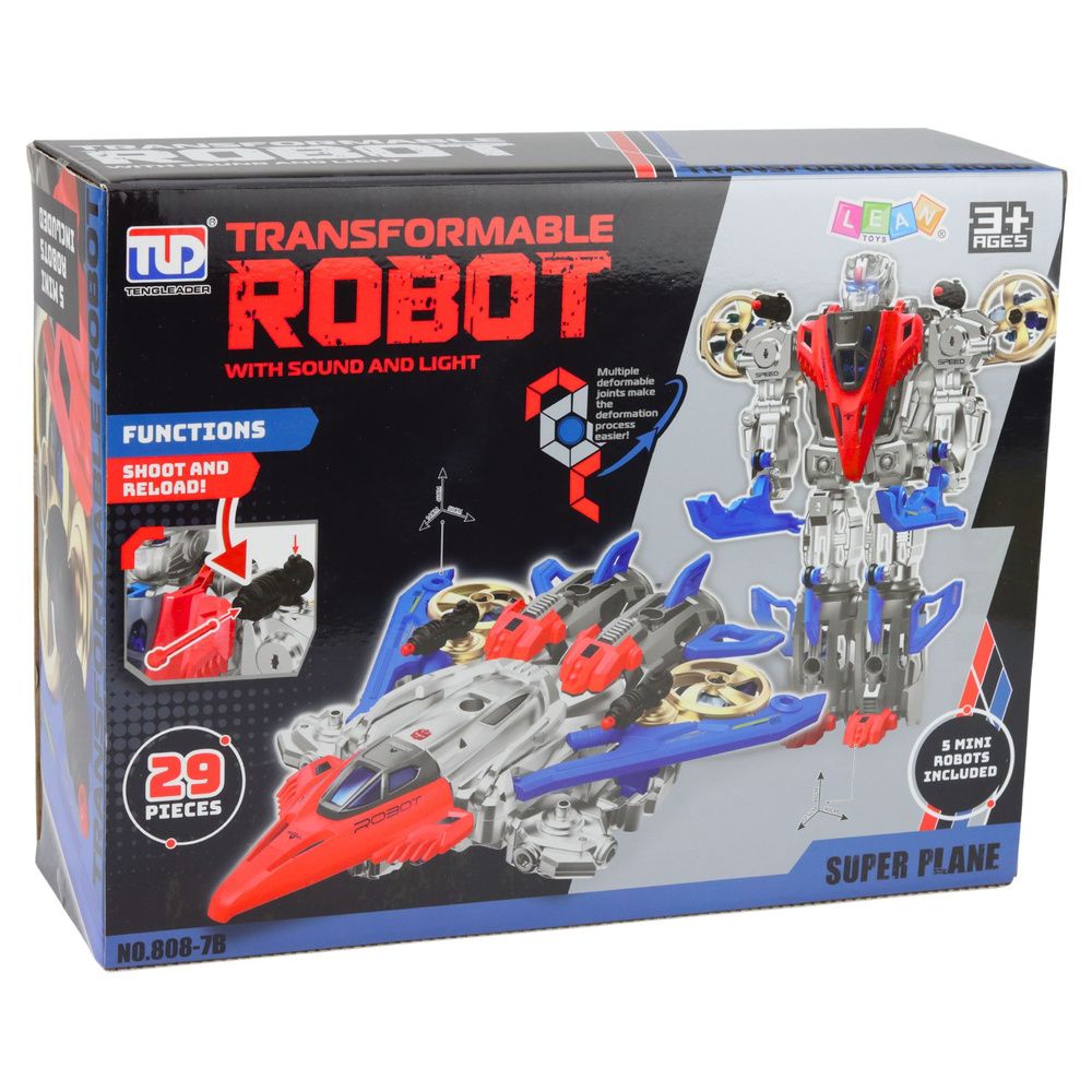 Robot Fighter Combat 2 u 1 Svjetla Zvuci Crveno-plavo 29 komada. slika 7