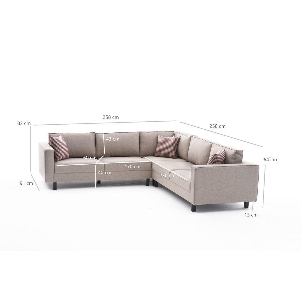 Kutna Sofa Kale Linen - Krema Boja slika 8