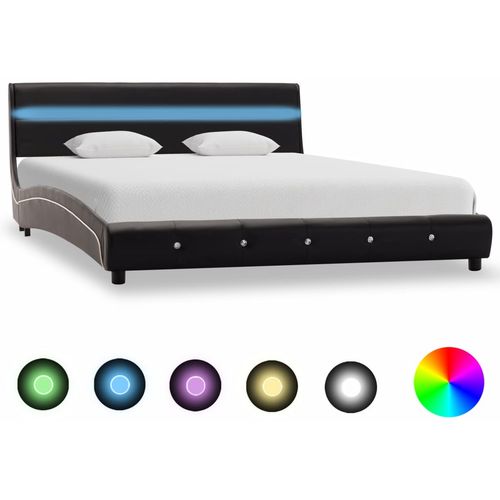 Okvir za krevet od umjetne kože s LED svjetlom crni 160x200 cm slika 27