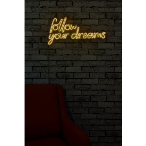 Wallity Ukrasna plastična LED rasvjeta, Follow Your Dreams - Yellow slika 11