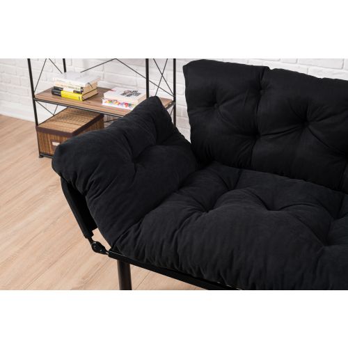 Atelier Del Sofa Nitta - Crni dvosed na razvlačenje slika 3