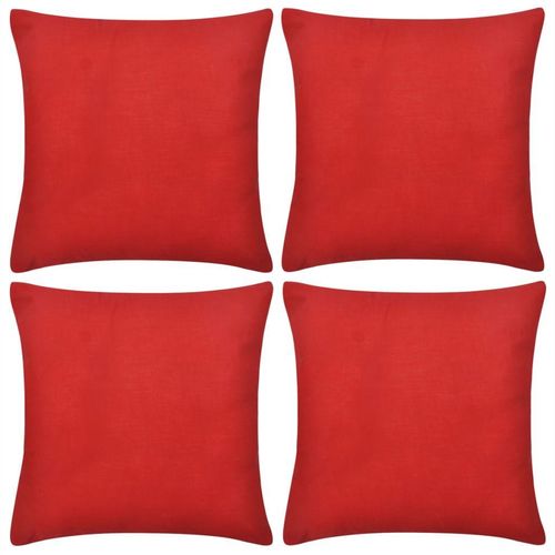 130917 4 Red Cushion Covers Cotton 50 x 50 cm slika 1