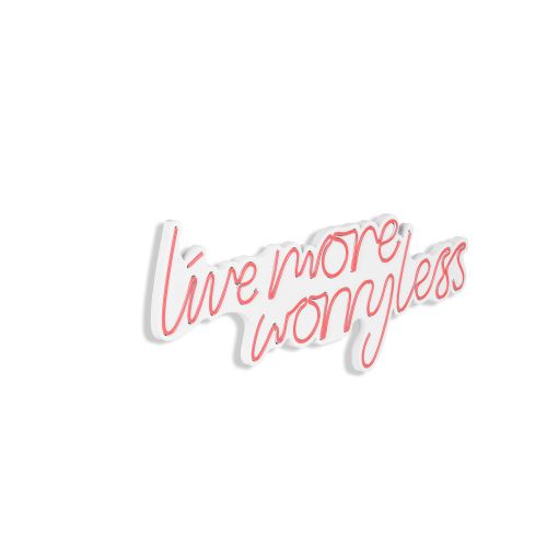 Wallity Ukrasna plastična LED rasvjeta, Live More Worry Less - Pink slika 16