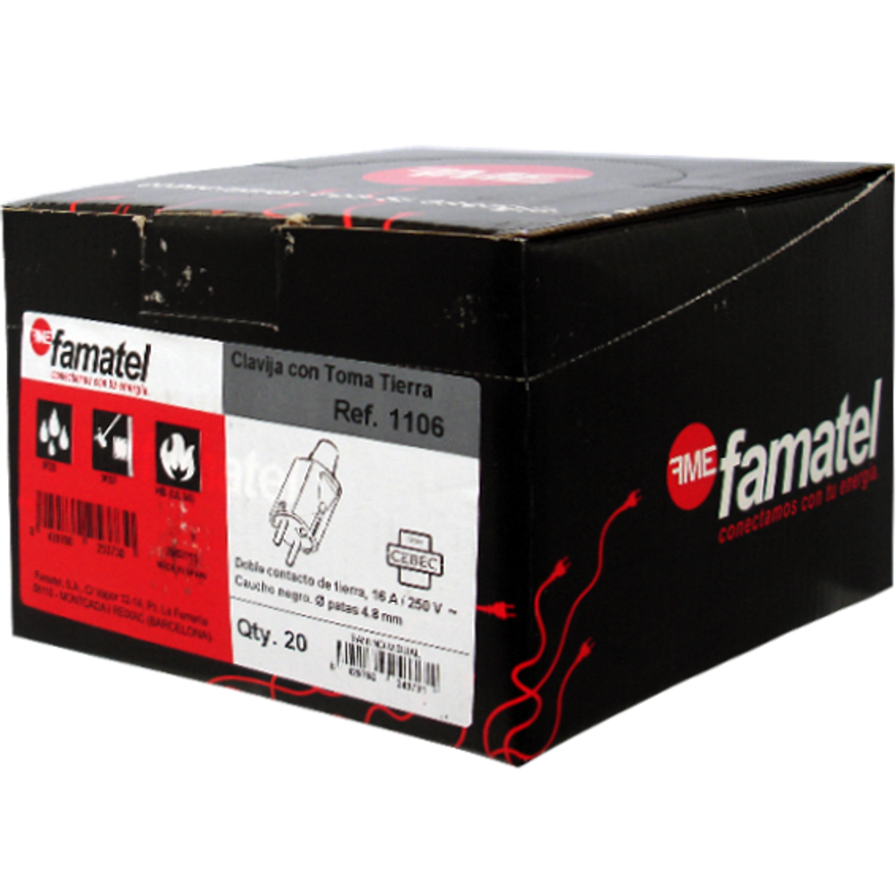 Famatel Strujni utikač, gumirani, IP44 - 1106 slika 2