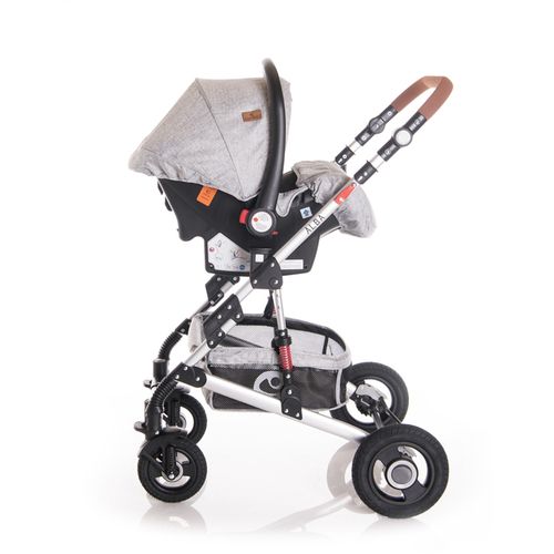 LORELLI ALBA PREMIUM Kolica 3u1 Light Grey: Košara + Autosjedalica + Zimska Navlaka (Omj+) - (do 15kg/96cm) slika 8