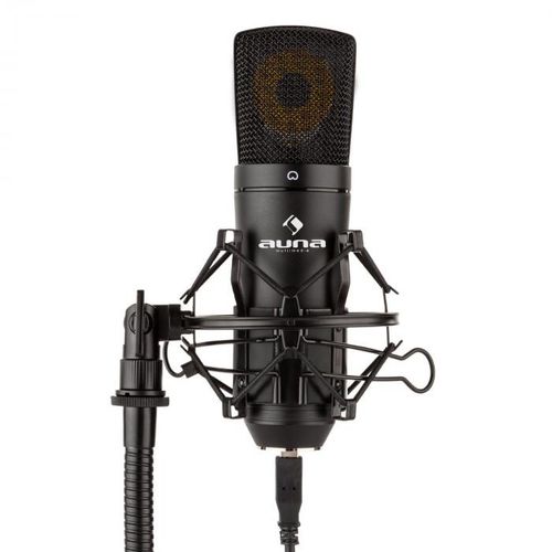 Auna Pro MIC-920B, USB kondenzatorski mikrofon, studijski, velika membrana, crna boja slika 1