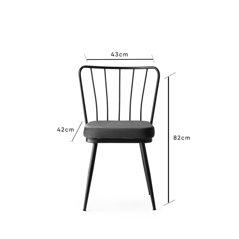 Yıldız - 942 V2 Crna Stolica Set (2 Komada) slika 7