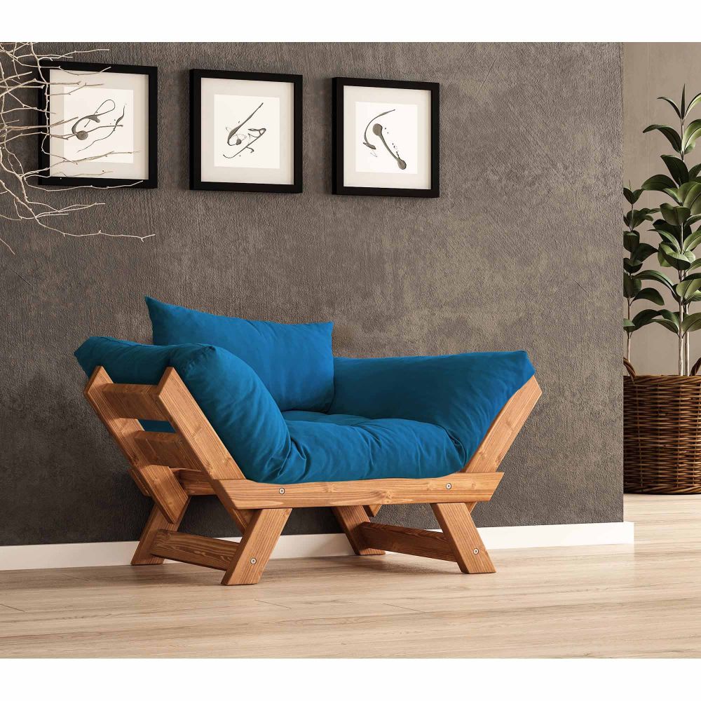 Sofa za vrt 1-sjedalo, CPT8156-140, boja: teak plava slika 1