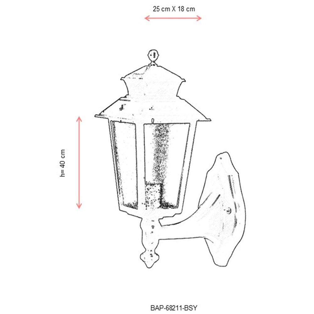 BAP-68211-BSY Crna Spoljna Zidna Lampa slika 3