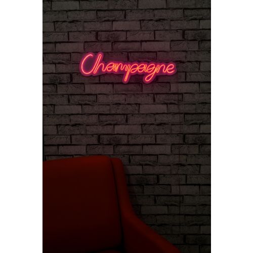 Wallity Champagne - Pink Pink Dekorativna Plastična LED Rasveta slika 3