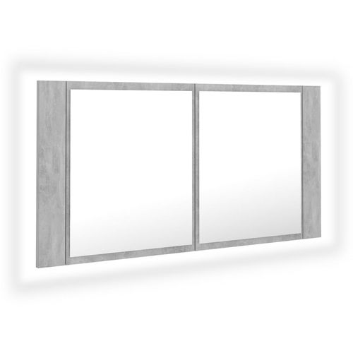 LED kupaonski ormarić s ogledalom siva boja betona 90x12x45 cm slika 11