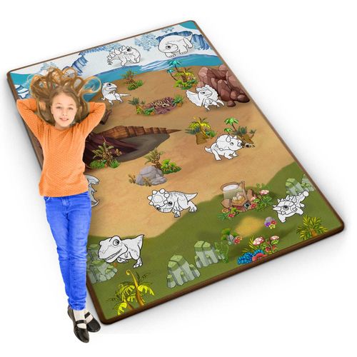 Ricokids model RK-344 XXL podloga za bojanje + flomasteri GRATIS 120 x 90 x 0,3 cm, dinosaur slika 1