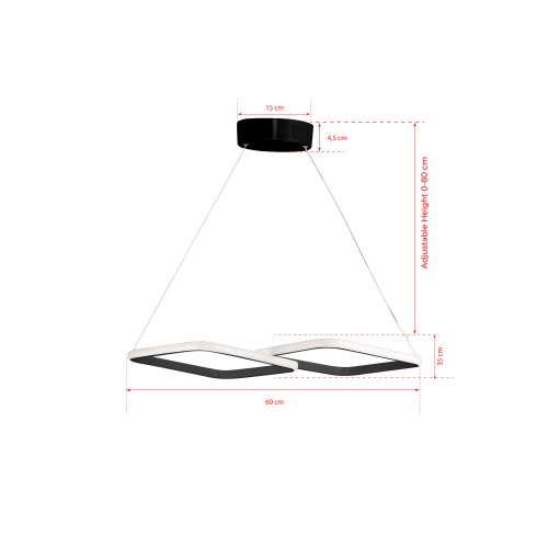 Puppis Black-White Light Black Chandelier slika 7