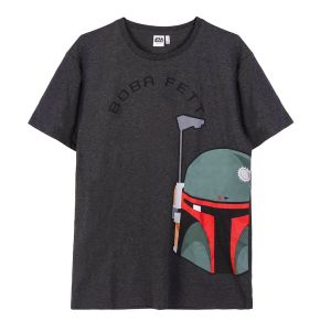 Muška Majica Kratkih Rukava Boba Fett - Tamno Siva