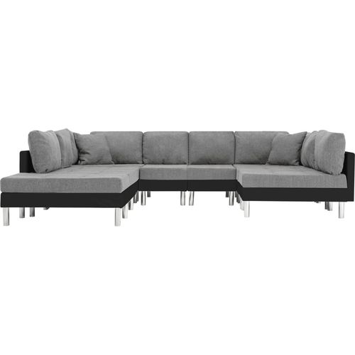 Modularna sofa od umjetne kože crna slika 3