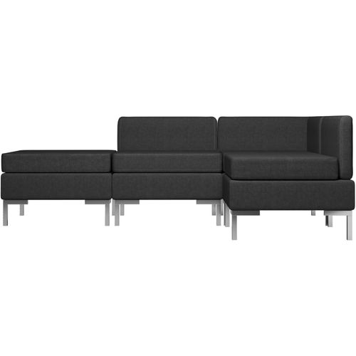 4-dijelni set sofa od tkanine crni slika 3