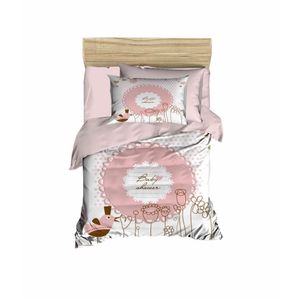 Set posteljine za bebe PH117 u prahu bijele i roza boje