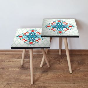 2SHP143 - Multicolor Multicolor Nesting Table (2 Pieces)