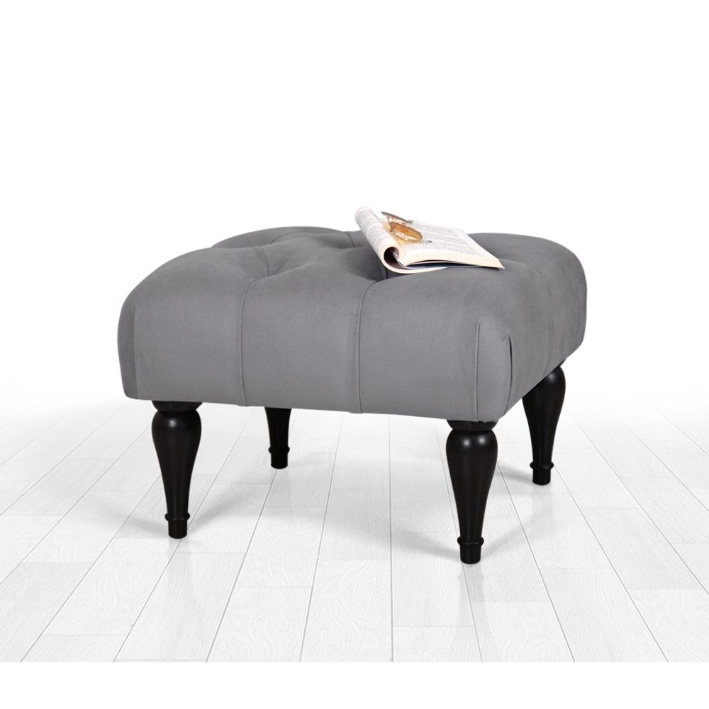 Pouffe Floral - Grey Grey s cvjetnim uzorkom slika 2