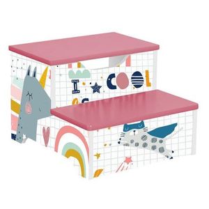 Kinder Home Drvena multifunkcionalna Stepenik stolčica Super Girl