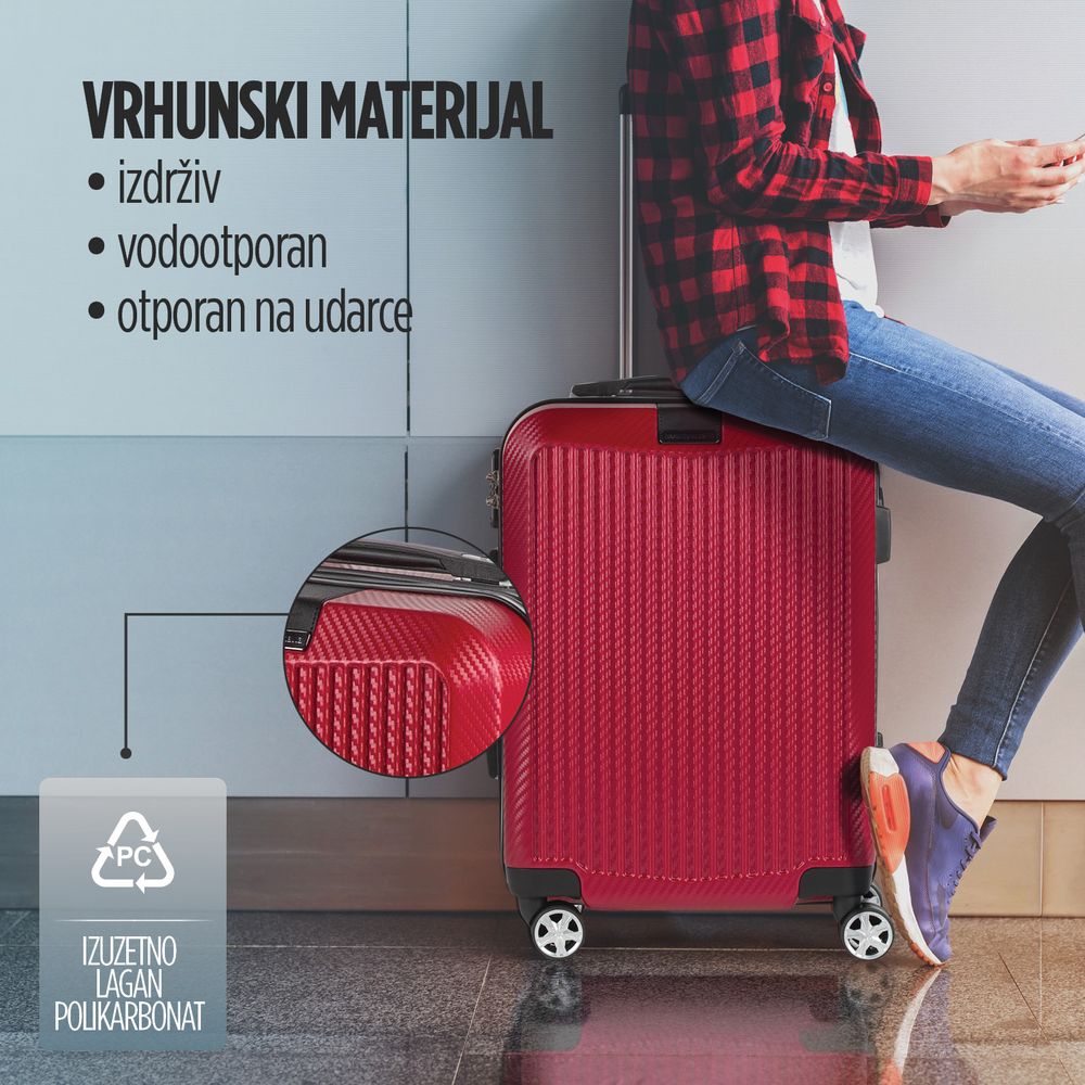Scandinavia kofer 40 l, Carbon serija, crveni slika 12