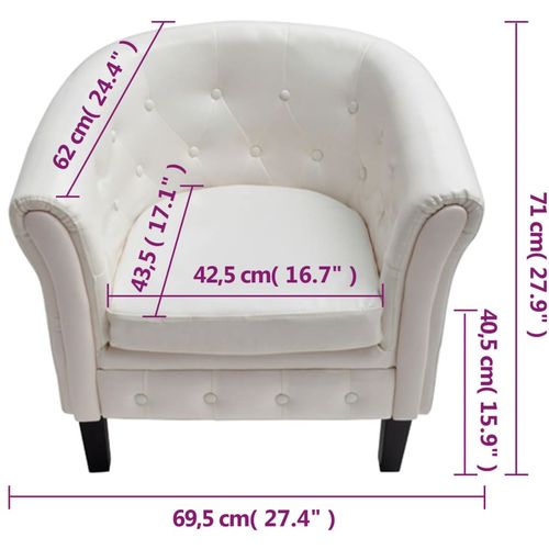 Fotelja od umjetne kože bijela slika 28