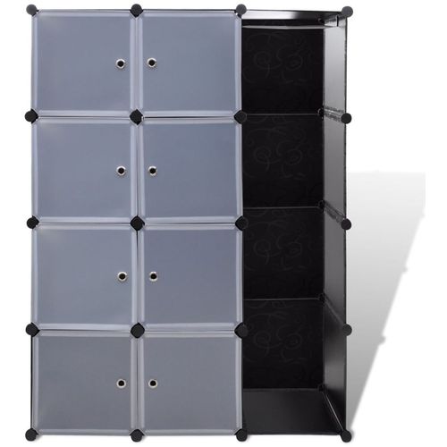 240497 Modular Cabinet with 9 Compartments 37x115x150 cm Black and White slika 10