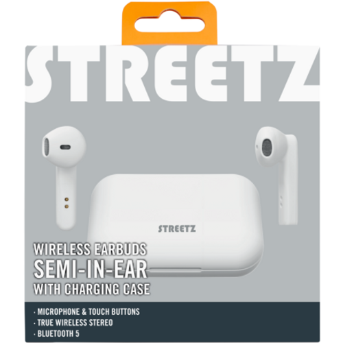 STREETZ True Wireless Stereo slušalice s kućištem za punjenje, polu-in-ear, BT 5, mat bijele slika 6