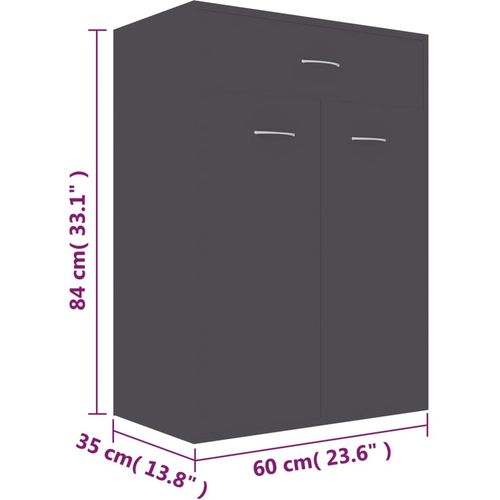 Ormarić za cipele sivi 60 x 35 x 84 cm od iverice slika 60