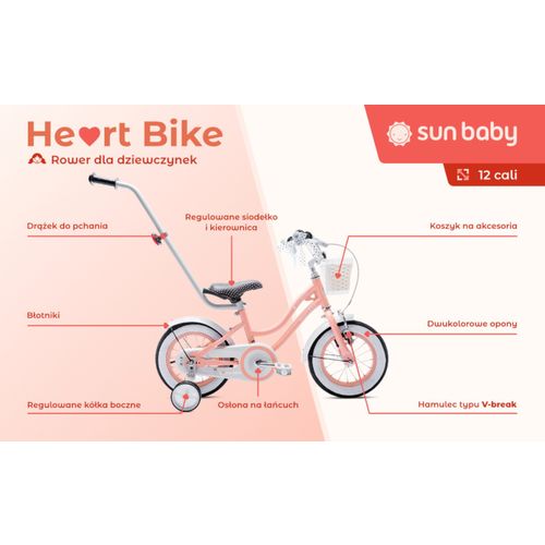 Dječji bicikl 12" Heart Bike boja breskve slika 8