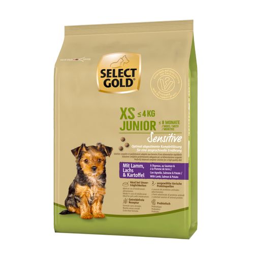 Select Gold Sensitive XS Junior jagnjetina,losos&krompir 1 kg slika 1