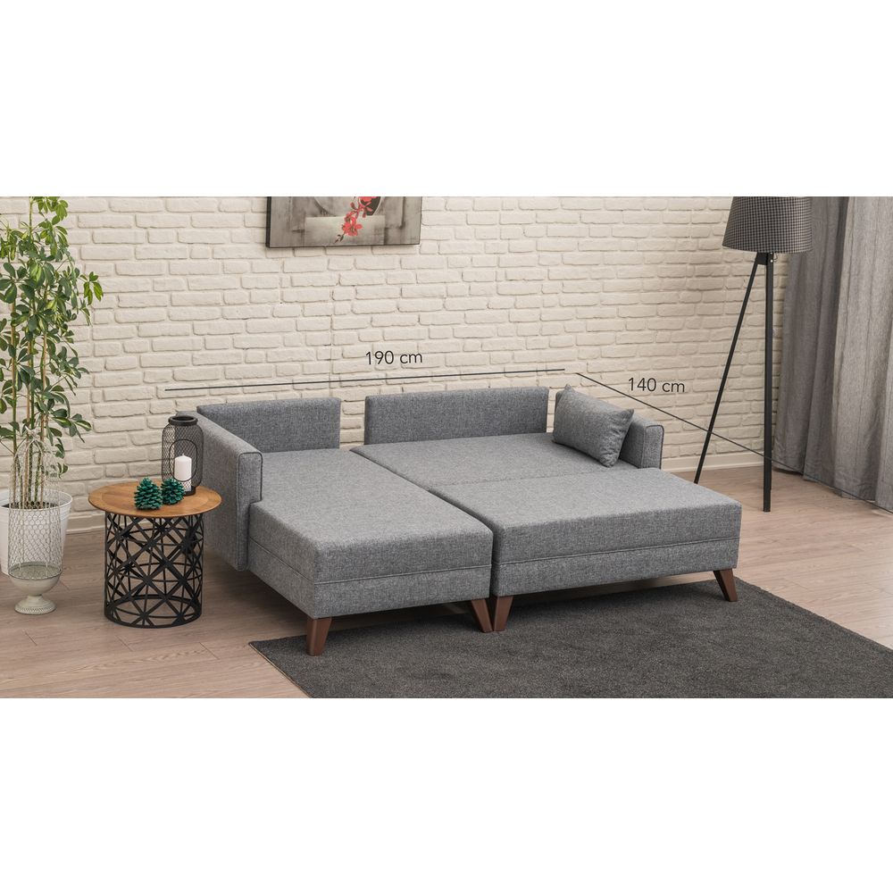 Ugaona Sofa Bella Lijevi Kut 2 Siva sa Funkcijom Ležaja slika 4