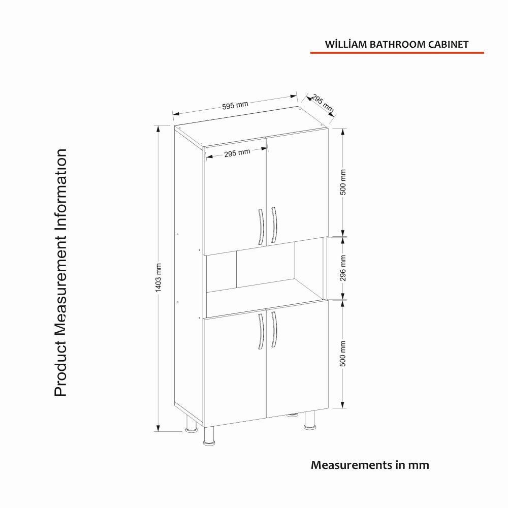 William Travertine Bathroom Cabinet slika 9