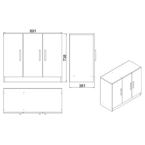 Woody Fashion Komoda VARIO WHITE, Vario E - White slika 6