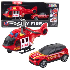 Set: Helikopter, Vatrogasno vozilo, Vatrogasna postrojba, Svjetla, Zvuci