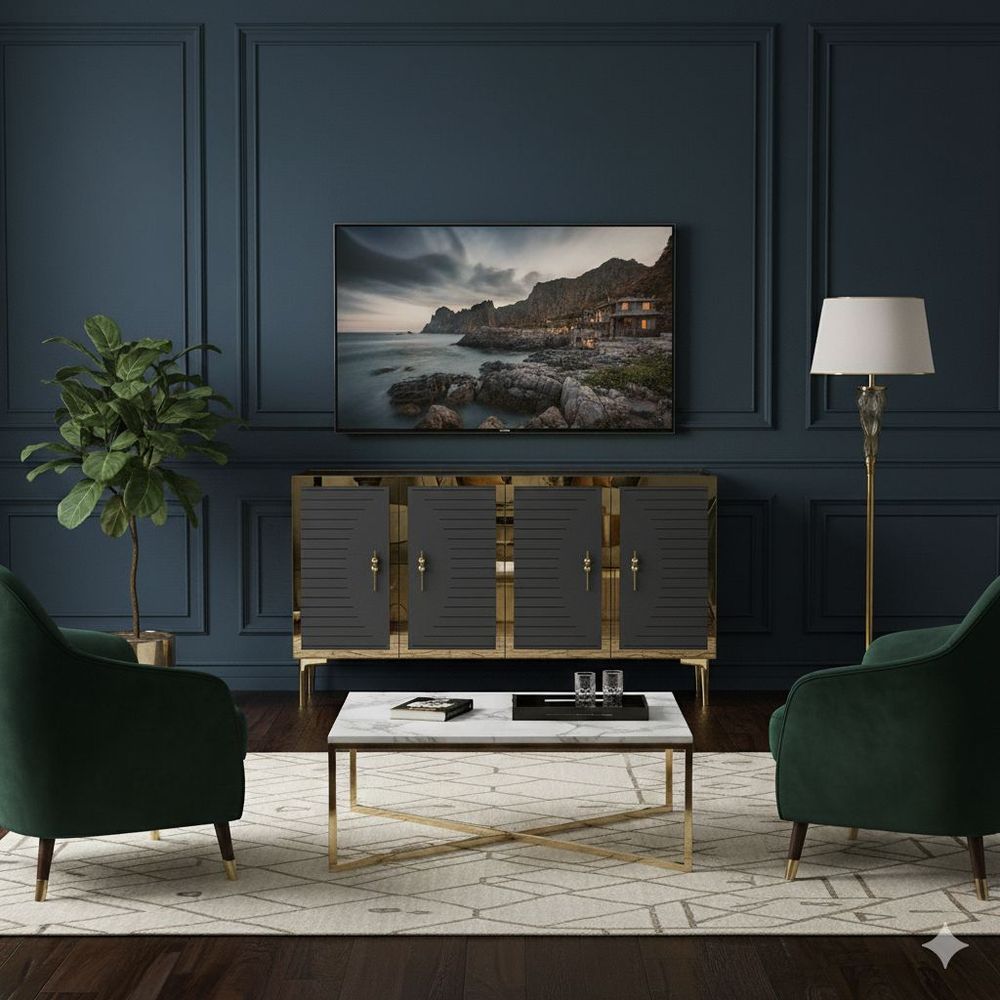 Console Tuna 120 - Anthracite i Gold slika 5