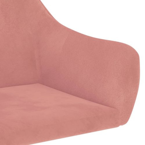 Okretna uredska stolica ružičasta baršunasta slika 19