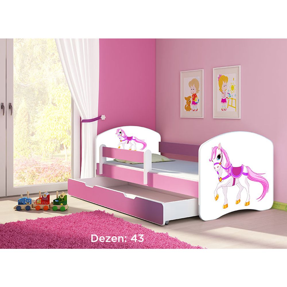 ACMA Dječiji krevet Acma II sa ladicom Pink - 180x80cm - Dezen 43 slika 2