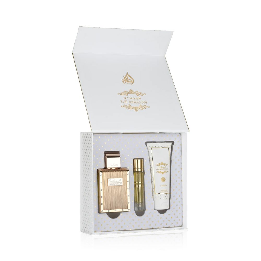Lattafa The Kingdom EDP 100 ml + EDP mini 12 ml + SG 100 ml za muškarce slika 4