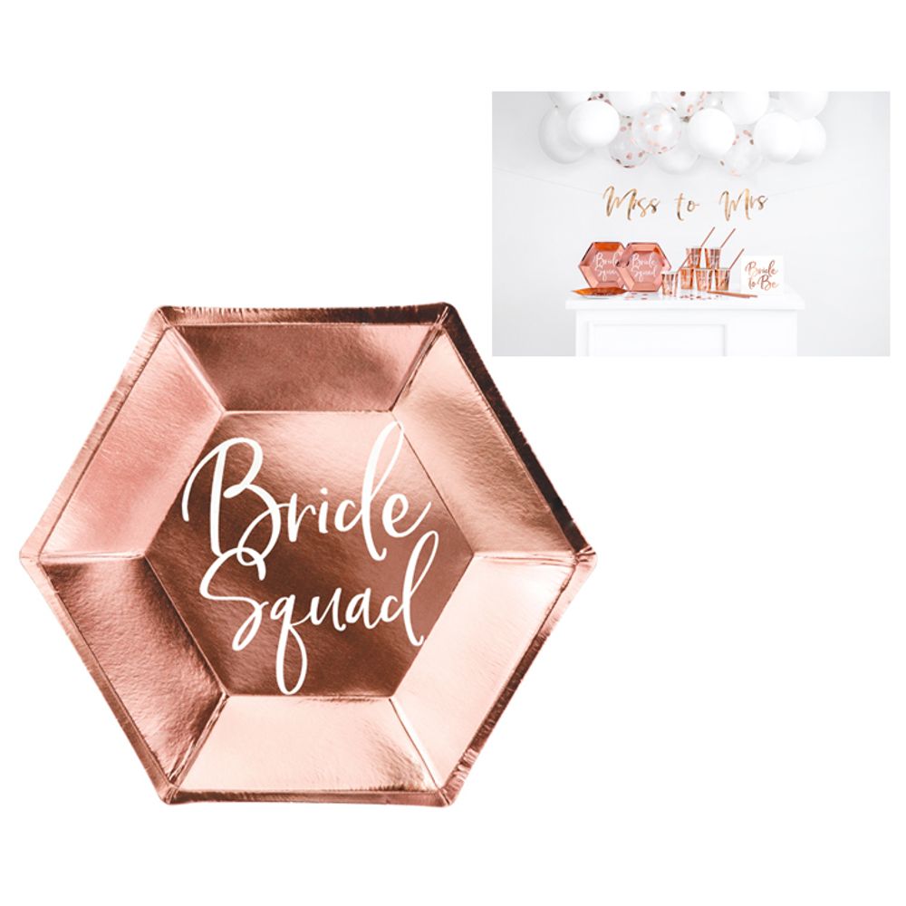 TPP21-019R Papirni tanjir Bride Squad Ružičasto Zlato 23cm, 6kom slika 2