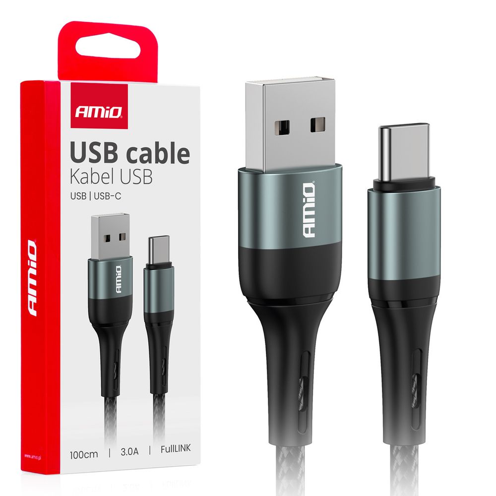 KABAL ZA TELEFON C-USB 3A 100cm AMIO slika 1