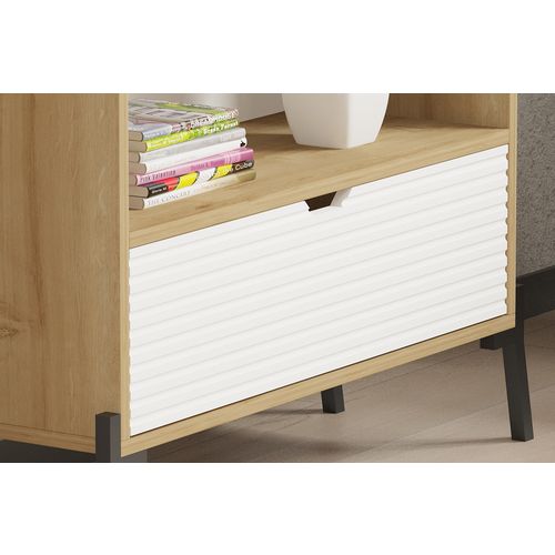 Woody Fashion Polica za knjige, Numana - Sapphire Oak, White slika 10