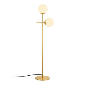 Opviq Podna lampa MUDONI MR, zlatna, metal- staklo, 34 x 15 cm, visina 174 cm, duljina kabla 350 cm, 2 x E27 40 W, Mudoni - MR - 955