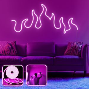 Flames - XL - Pink Pink Decorative Wall Led Lighting