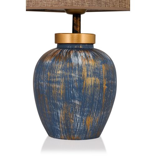 Opviq Stolna lampa BLUE plavo- smeđa , metal- platno , visina 48 cm, promjer 30 cm, E27 60 W, TM167 slika 7