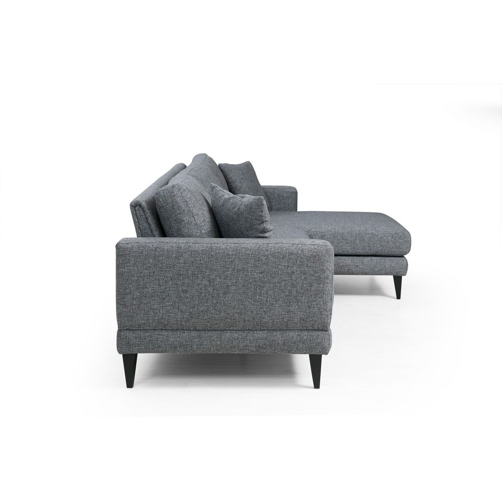 Nordijska Kutna Sofa na Razvlačenje Desna (L3+Chl) Tamno Siva slika 10