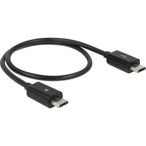 Delock USB kabel USB 2.0 USB-Micro-B utikač, USB-Micro-B utikač 0.30 m crna s otg funkcijom 83570 slika 1